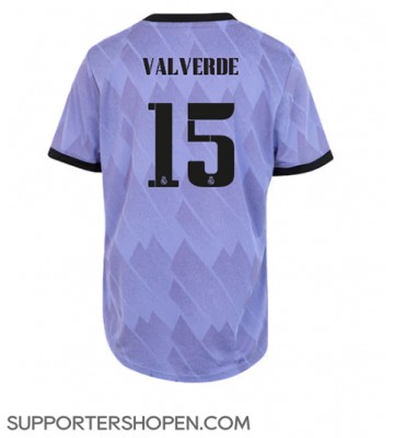 Real Madrid Federico Valverde #15 Borta Matchtröja Dam 2022-23 Kortärmad